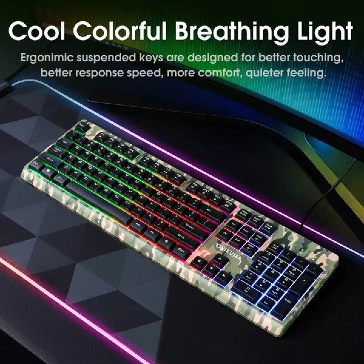 Buy Online Onikuma TZ3003 3in1 RGB Wired Keyboard Mouse Headset